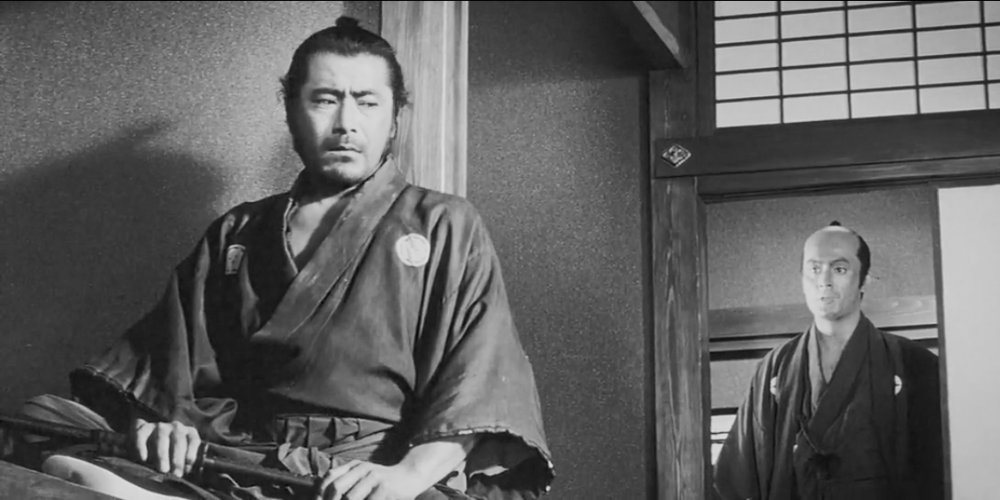 توشیرو میفونه و تاتسویا ناکادای در فیلم Sanjuro