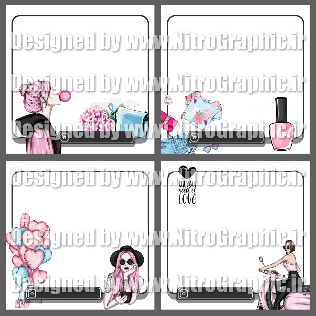 طرحهای گرافیکی دخترونه طرح های دخترانه قالبهای زنانه قالب های زنونه پست اینستاگرام 