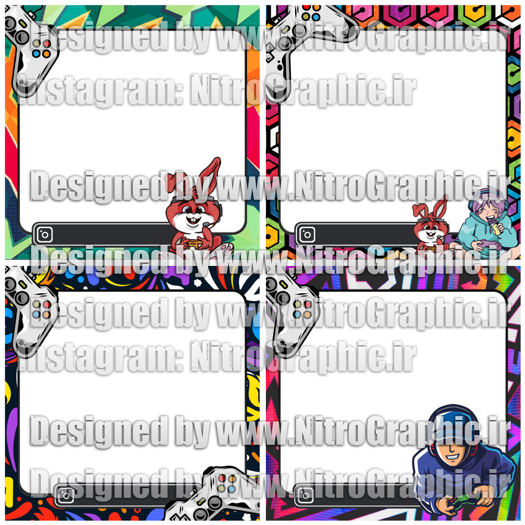 طرحهای گیمینگ طرح های بازی گیم قالبهای گیمری استریمری قالب های فانتزی شاد خاص باحال خفن gaming template پست اینستاگرام