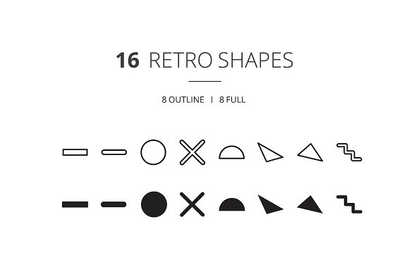 retro shape icons thumbnail shapes