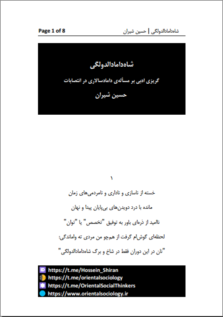 شاه‌دامادالدولگی - حسین شیران - جامعه شناسی شرقی