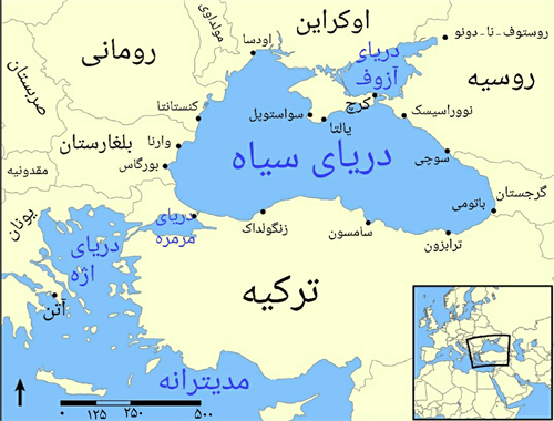 نقشه کشور اکراین و همسایگان